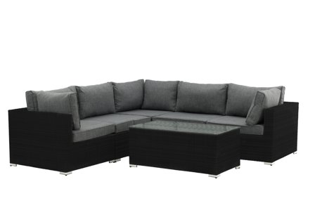 Venture Home Amazon 9340-001 Loungeset soffa, bord, svart/grått, Utemöbler