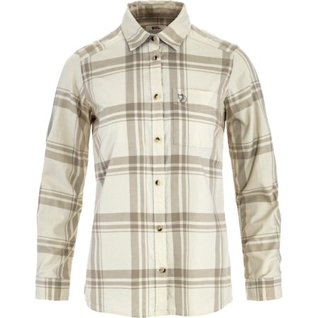 Fjällräven Women's Övik Lite Flannel Shirt in Chalk White/Fossil | Size: Small, Cotton