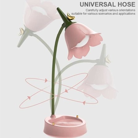 Blom LED-skrivbordslampa Trådlös Bordslampa Justerbar Svanhals Dimbar Touch Uppladdningsbart Batteri Student Sovrum Rum Belysning Bordslampa-FA-