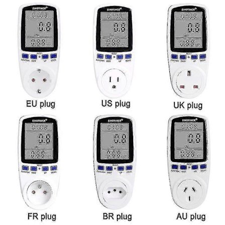 Elmätare Energimätare UK/EU/AU Kontakt Energianvändning Watt Kwh Analysator Uttag