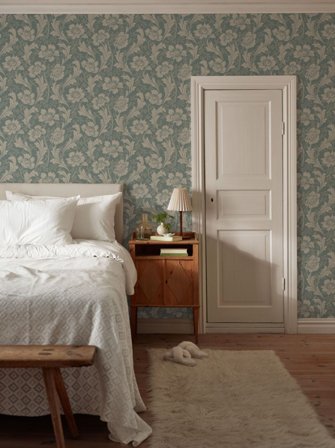 Duro Tapet, Villastaden 100-04 Gammalsvenska Papper, L, Blå, Färg & tapeter