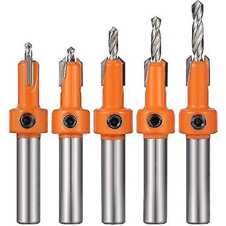 Treskjær for trebearbeiding, 5 stk. senk, HSS-senk (8 mm)