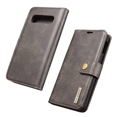 DG.MING Samsung Galaxy S10 2-in-1 haljasnahkainen suojakotelo - Harmaa