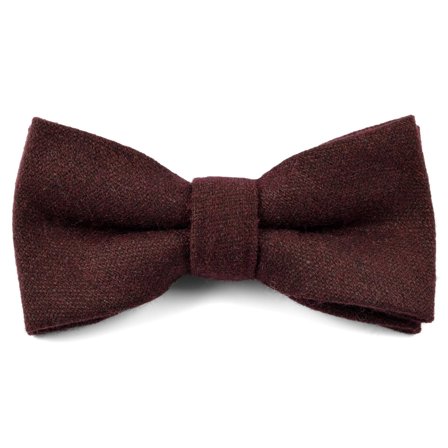 Ciemnobordowa ręcznie wykonana wełniana muszka dla mężczyzn - Muszki gotowe do noszenia