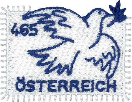 Østrig - Fredsdue/Dove of Peace - Postfrisk broderet miniark