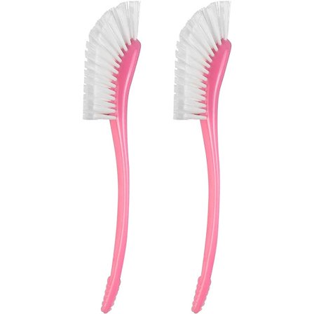 2 st - Rosa, Flaska Långhandtag Borste Kruka och Panna Rengöringsborste