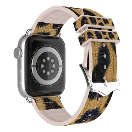 Apple Watch Series 8 (45mm) / Watch Ultra leopardikuvioinen silikonikellon hihna - Keltainen