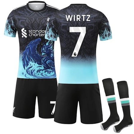 2025-2026 Liverpool Spesial Jubileumsutgave Blå Fotballdrakt Nr. 7 Wirtz