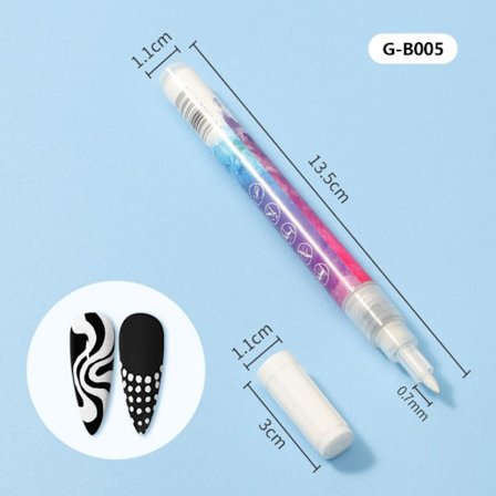 Ultra Thin Curve Manikyr Marker 3D Nail Art Pennor G-B005 G-B005
