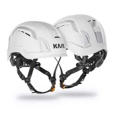 KASK Zenith X Air Long Vernehjelm lang hakerem +10 cm, uventilert Hi-Vis hvit, Hodebeskyttelse