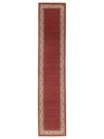 Tapis Mir Indo 81X392 De Couloir Rouge Foncé/Marron (Laine, Inde)
