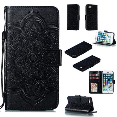 iPhone 7/8/SE (2020/2022) - Mandala Wallet Case - Sort