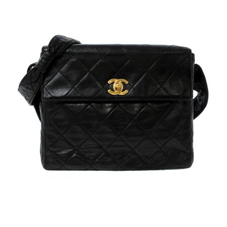 Chanel Vintage Pre-owned Shoulder Väska svart, Dam Vintage Väskor, Dam, Storlek: ONE SIZE