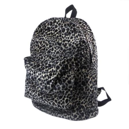 Kvinder pige rygsæk skuldertaske skoletaske Casual koreansk stil Leopard Print Student Outdoor Brown