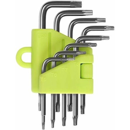 Offset Torxnycklar, 8-delars Torx Insexnyckelset, Stjärnskruvmejsel T5 T6 T7 T8 T9 T10 T15 T20, Nyckelset Handverktyg Torx Insexnycklar