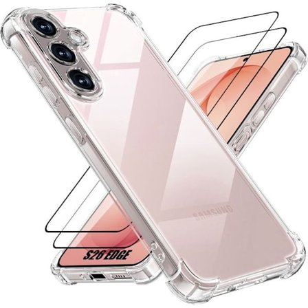 Stødabsorberende Cover - BOOLING - til Samsung Galaxy S26 Edge - Ridseresistent Gennemsigtig - 2 Glas