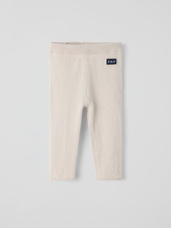 Strikket bukse - 56 - barneklær - beige - Polarn O. Pyret