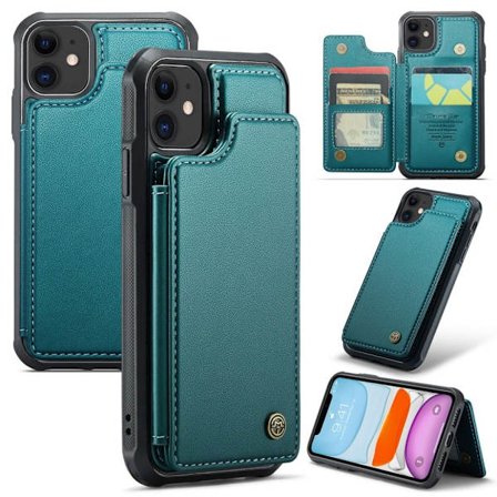 CASEME iPhone 11 Case with 5 Card slots - Green