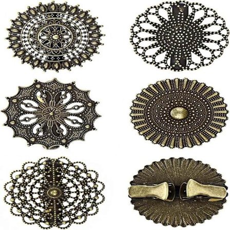 5 styk vintage cardigan-clips, cardigan-clips, kjole cinch clip sæt, runde vintage blomster cardigan-clips, krave tørklæde vintage krave lukning