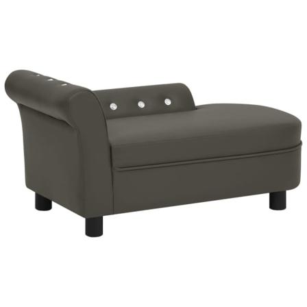 Vidaxl Hundsoffa Mörkgrå 83x45x42 Cm Konstläder Grå