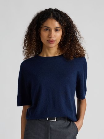 Kashmina - Kashmirtopp "Airy top" - Navy - Size L