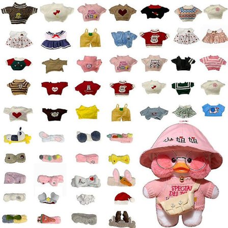 Lalafanfan Kläder Anka Plyschleksak Tillbehör Söt Mini Gula Ankor Plyschdocka Mjuk Djurkudde Födelsedagspresenter Till Barn Present Till Ki