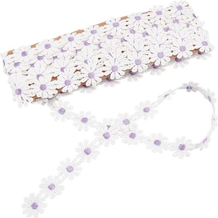 15 meter margueritbånd 25 mm bredt marguerit solsikke dekorationsbånd blondebånd broderede sybånd til kjoler udsmykning DIY