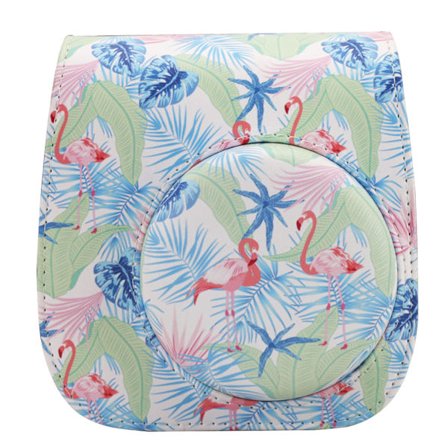 Etui til Instax Mini 12 11 9 8, med lomme og justerbar rem (Grøn)