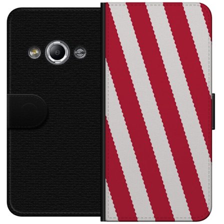 Kompatibelt Lommeboketui til Samsung Galaxy Xcover 3 Rødhvit diagonalt stripe tekstur med tredimensjonal følelse, moderne grafisk design som gir en