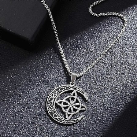 Häxknut Halsband Rostfritt Stål Magisk Knut Pagan Häxkonst Symboler Hänge Keltisk Knut Halsband Smycken Gåvor för Kvinnor