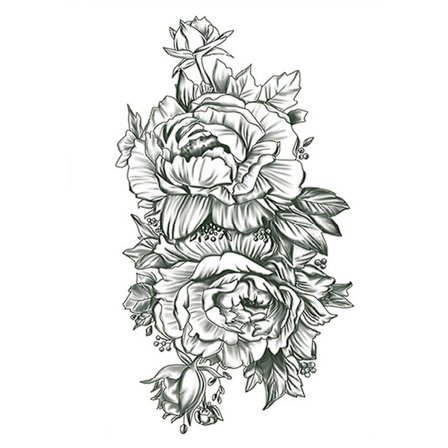 Fashion Tattoo Sticker Temporary Black Roses Design Full Flower Arm Big Fake Tattoo Sticker Body Art Decal Qinhai