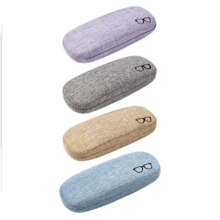 4-pakning Harde Brilleetuier, Stor Solbrilleetui i Linstoff, Enkel Brillebeskytter