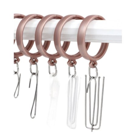 Gardinringar - 4,3 cm ring för gardinkrokstift, set om 20 - Roséguld