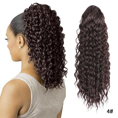 Nytt 16/22 tum Afro Kinky lockigt dragsko hästsvans hårförlängning hästsvans Deep Wave dragsko hästsvans naturliga hårförlängningar