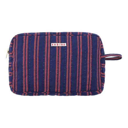 HABIBA Bolster Stripe Toiletry Bag Indigo, Tøj & Bolig, Makeup- & Toilettasker, Toilettasker