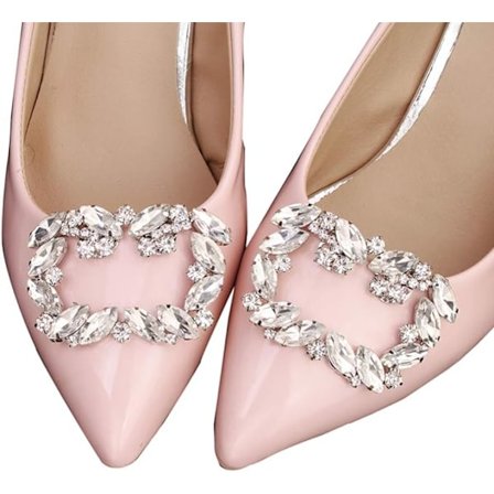 1 par bröllopssko clips kristallspänne strass metall skoklämmor