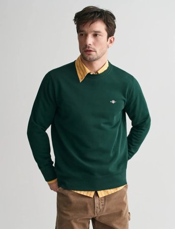 GANT Reg Shield C-Neck Sweat - Green - S