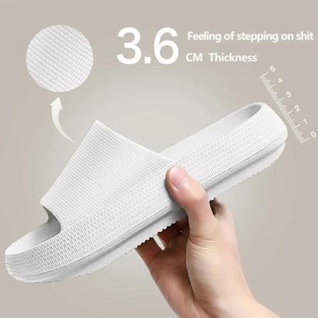 Cloud Tofflor För Män Flip Flops Strand Sandaler Badrum Icke-Slipp Slides Män Kvinnor Tofflor Inomhus Skor Man S Löper B-White 3.6cm 38-39(fit 37-38)
