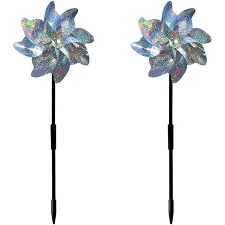 Fugle-afvisende Vindmølle, 4 Reflekterende Vindmøller (8 Styk), Dekorativ