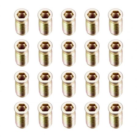 20 stk. Gevindindsatser Møtrik Træmøbler Skrue-i Møtrik M8X30MM M8x30mm