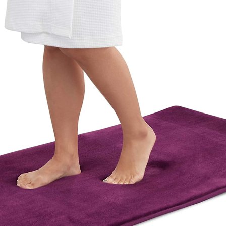 Wekity Memory Foam Badematte Sklisikker Absorberende Super Koselig Fløyel Baderomsmatte Teppe (17 Tommer X 24 Tommer, Lilla)