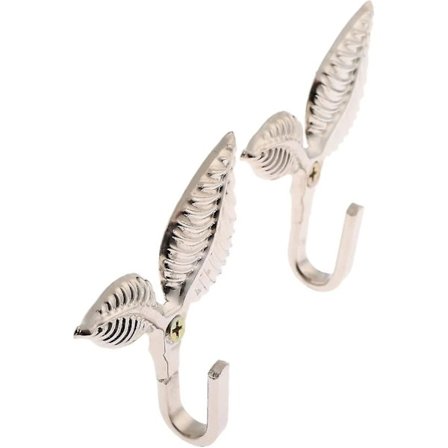 Verhokoukut Lehtimalliset Verhokiinnikkeet Seinälle, Ovelle Tai Hatulle, 7*8cm Hopeaväri (4kpl-hopea)