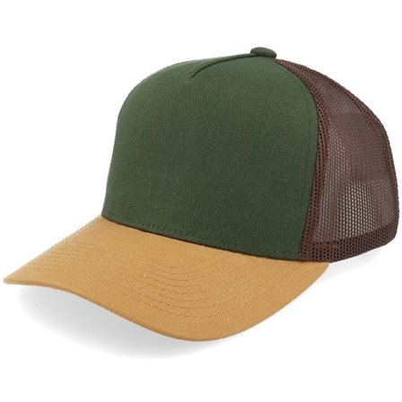 Equip - Grön trucker Keps - Kids Dark Green/Brown A-frame Trucker @ Hatstore