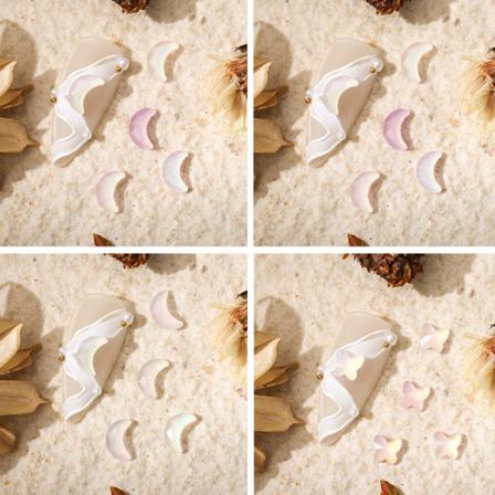 50 St Transparent Fluorescerande Nail Art Flat Crystal Bländande Ma