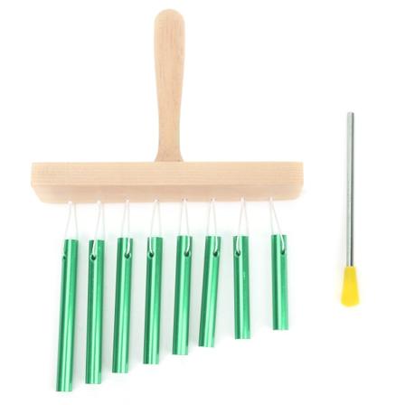 8 Tone Chimes SingleRow Tube Lasten Lyömäsoittimet Orff Esikoululelut vasaralla (vihreä)