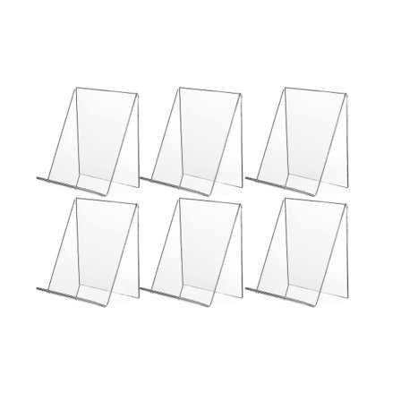 6-pak akryl bogstander, transparent akryl displaystander, transparent holder til fremvisning af billeder, smykker