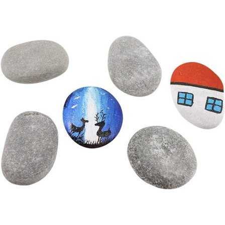 Strandsten til maling 10 stk. Glatte store sten (50-80 mm)