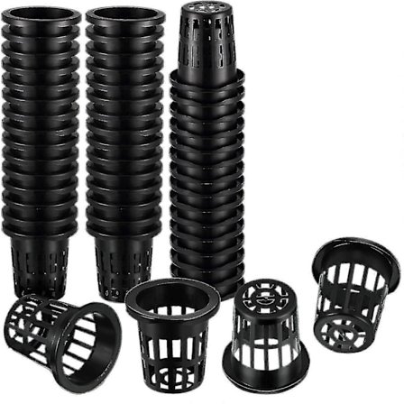100 Pakke 4,5 cm Net Cup Slissede Mesh Bred Leppe Filter Plant Net Potte Bøtte Kurv For Hydroponisk Surperb-Yvan