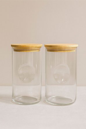 Hermia - Krydderkrukkesett (2 deler) Sonia - Transparent - Oppbevaringsbokser - Fra Homeroom