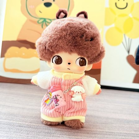 Vaaleanpunainen vedenkeitin kiipeilypuku, pehmo riipus DIMOO vinyylinukkevaatteet [Vain nuken vaatteet]